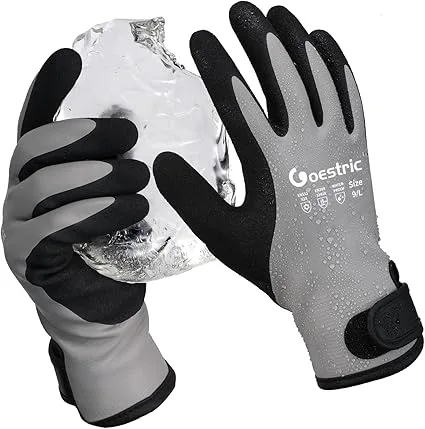 GOESTRIC 100% Waterproof Winter Work Gloves for Men Women, Freezer Gloves with Grip for Shoveling Snow
