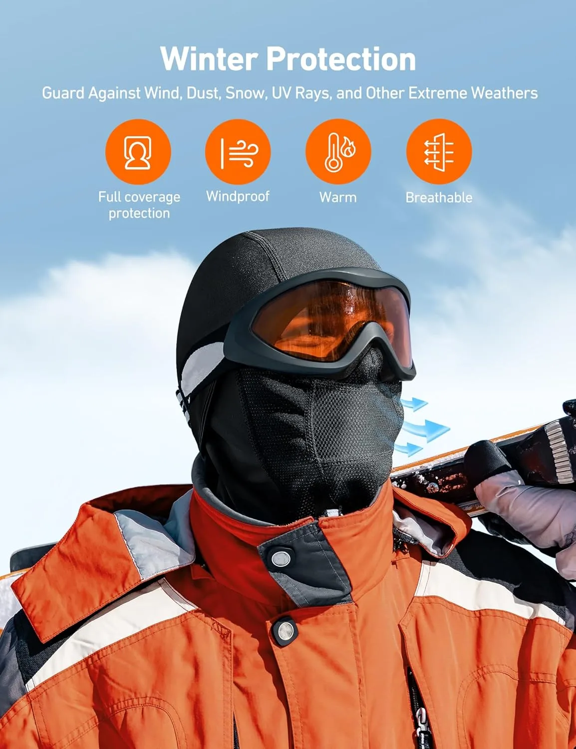 AstroAI Ski Mask Windproof Balaclava for Cold Weather