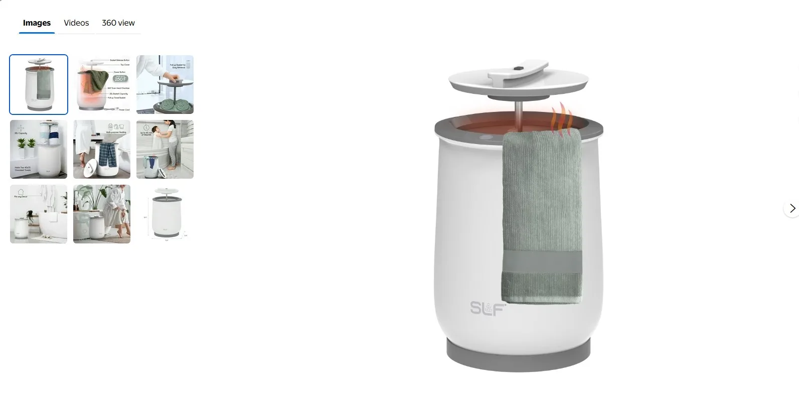 SLF Luxury Towel Warmer, 20L Electric Hot Towel Warmer Bucket, Fits Up to Two 40"x70" Oversized Towels, 18.5 x 13 in, White