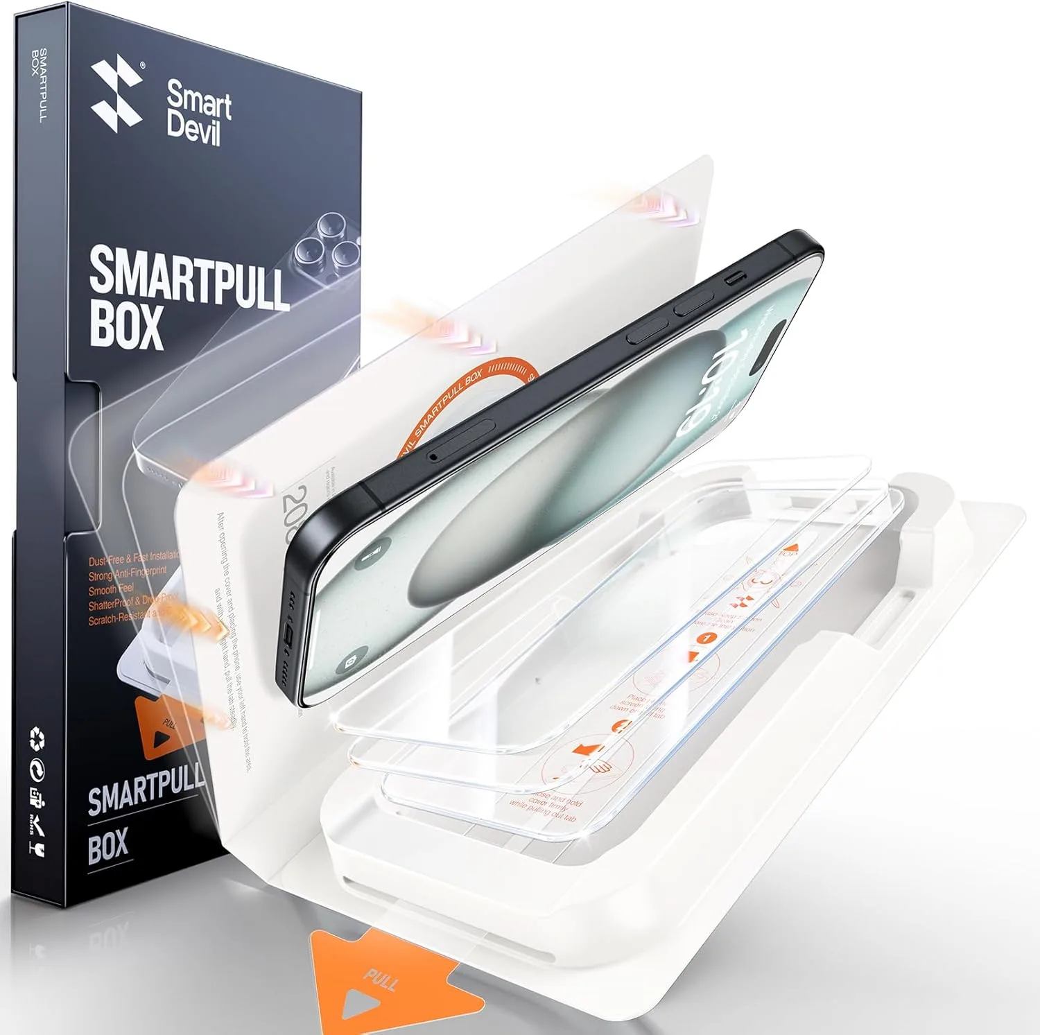 SMARTDEVIL 3 Pack Screen Protector for iPhone 16 (6.1 Inch) Tempered Glass