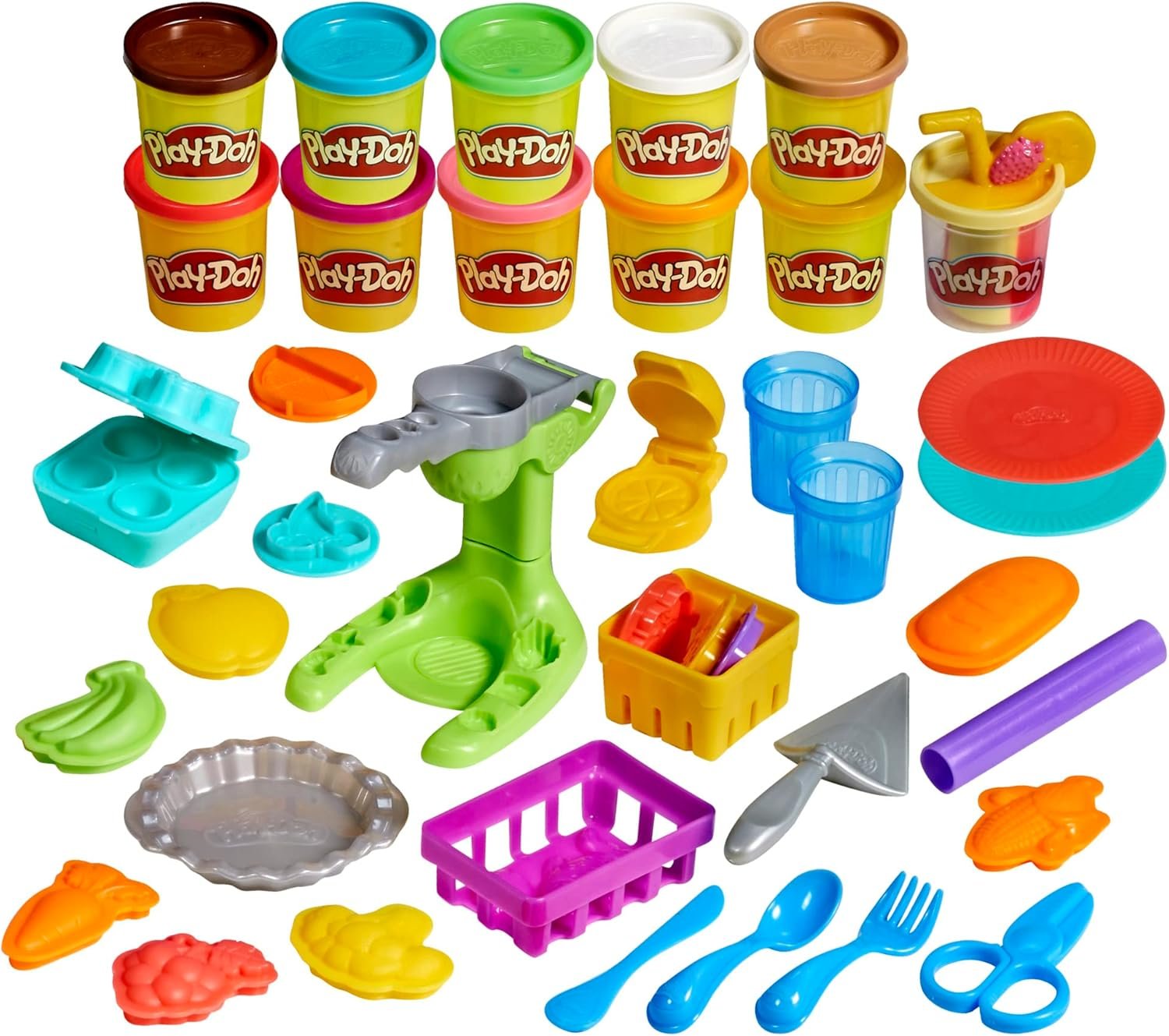 Play-Doh Farmer's Market Kitchen Playset, 28 Play Food Accessories & Tools