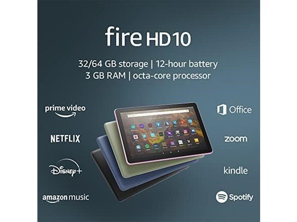Amazon Fire HD 10 tablet, 10.1", 1080p Full HD, 32GB or 64GB Storage,