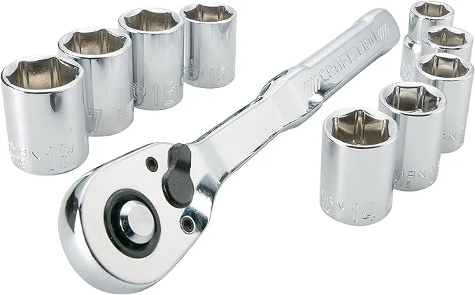 10-Piece Craftsman 3/8" Drive Polished Chrome SAE Mechanics Tool Set