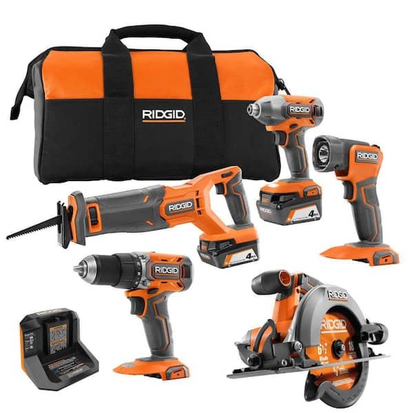 RIDGID 18V Cordless 5-Tool Combo Kit R96255 – $299 (was $705)