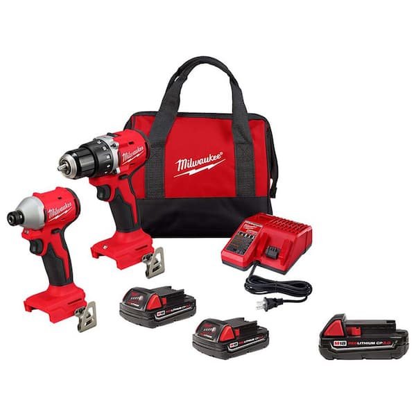 Milwaukee M18 18V Brushless Compact Drill/Impact 2-Tool Combo Kit 3692-22CT-48-11-1820 – $249 (was $359)