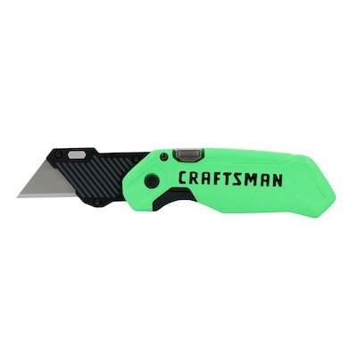 CRAFTSMAN Green HI-VIS 3/4-in 1-Blade Folding Utility Knife with On Tool Blade Storage CMHT10352 – $7.98 (was $13.48)