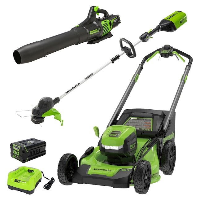 Greenworks 80V 21-in Self-Propelled Mower + 13-in Trimmer + 730 Blower Combo Kit – $649 (was $1,098.29)