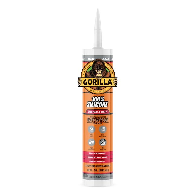 Gorilla 10-oz Kitchen and Bath Clear Silicone Caulk – $2.72 (was $10.98)