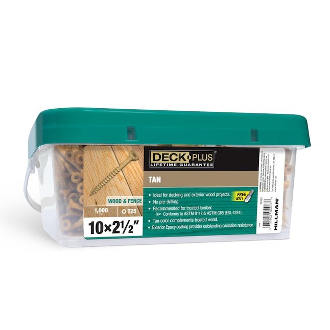 Deck Plus #10 x 2-1/2-in Wood-to-Wood Deck Screws 1000-Per Box – $39.98 (was $59.98)
