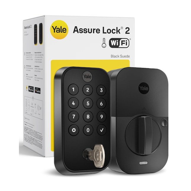 Yale Assure Lock 2 Black Suede Smart Wi-Fi and Bluetooth Keypad Electronic Deadbolt Lock – $199.99 (was $259.99)