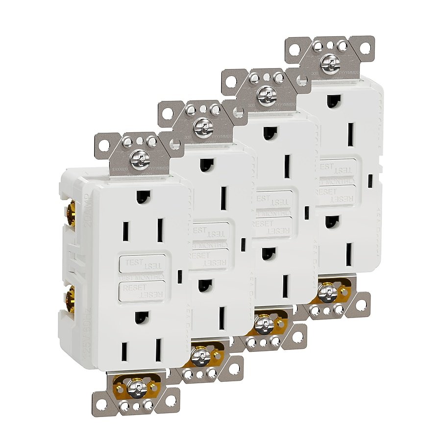 Square D X Series 15-Amp 125-volt Tamper Resistant GFCI Residential Decorator Outlet Receptacles Matte White 4-Pack – $47.98 (was $59.98)