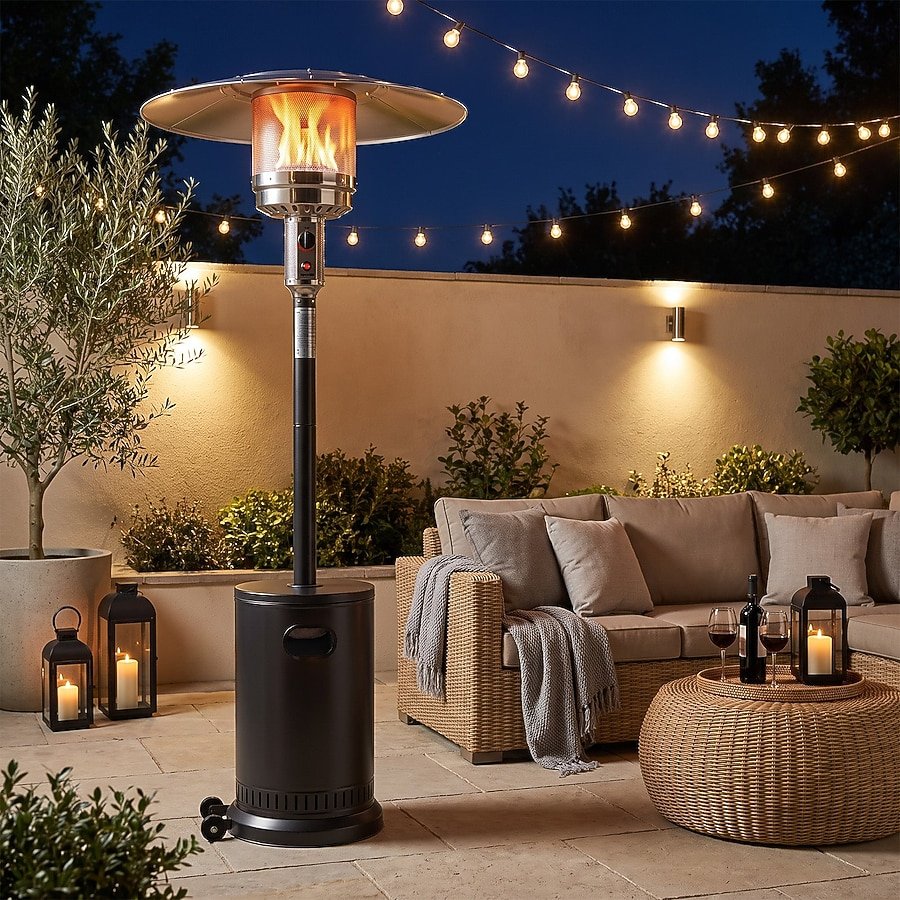 Romswi 50000 BTU Floorstanding Propane Patio Heater, Black - $139.99 (was $249.99)