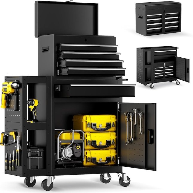 Silvel 28.5-in Modular Steel Rolling Tool Chest and Cabinet Combo with Removable 5-Drawer Tool Box - $189.99 (was $319.99)