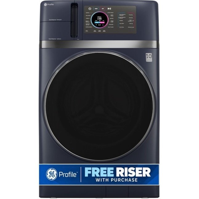 GE Profile UltraFast Combo 4.8-cu ft Ventless All-In-One Washer Dryer Combo (Sapphire Blue) (PFQ97HSPVRS)