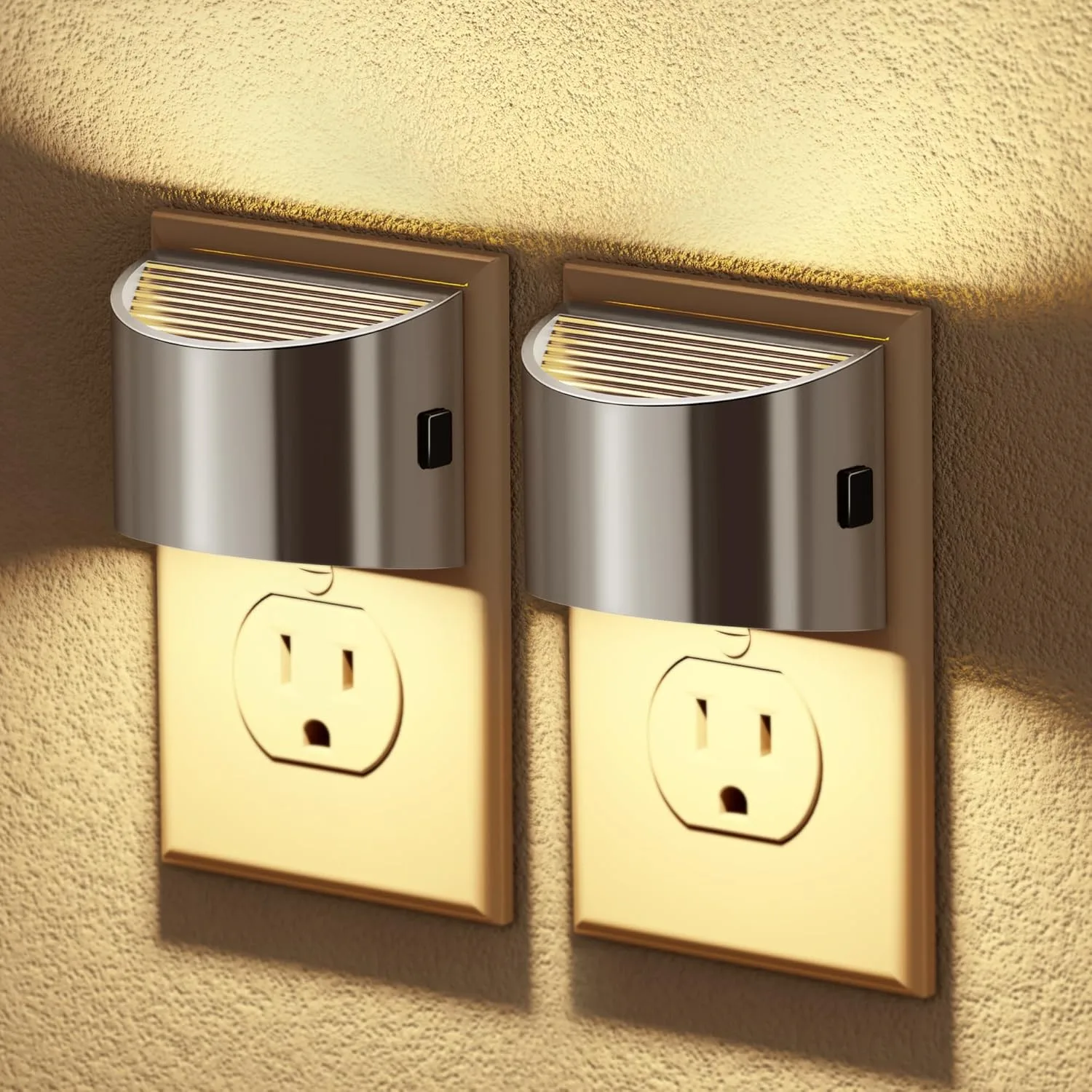 JandCase LED Night Lights Plug into Wall, 2 Pack Modern Night Lights, Dusk to Dawn Sensor Nightlight